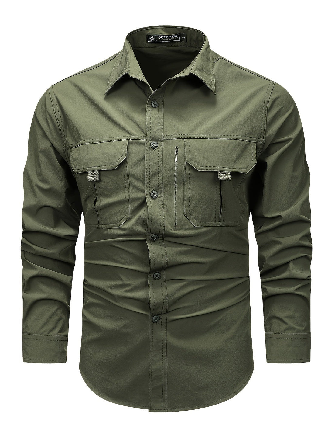 Levoire | Chemise Cargo Simple À Manches Longues Pour Hommes