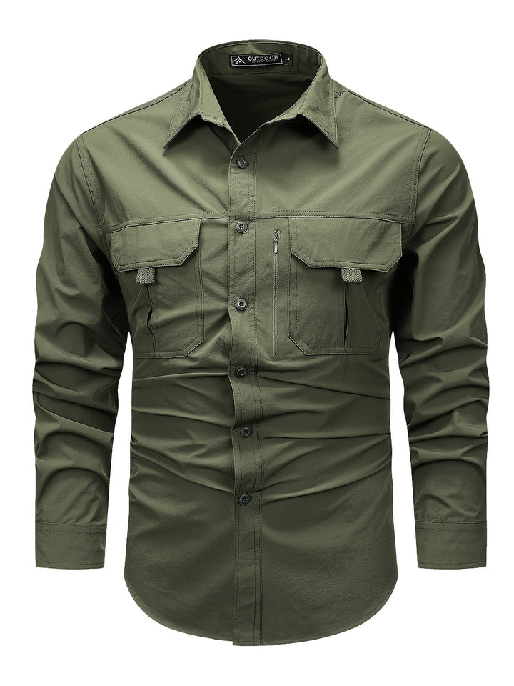 Levoire | Chemise Cargo Simple À Manches Longues Pour Hommes