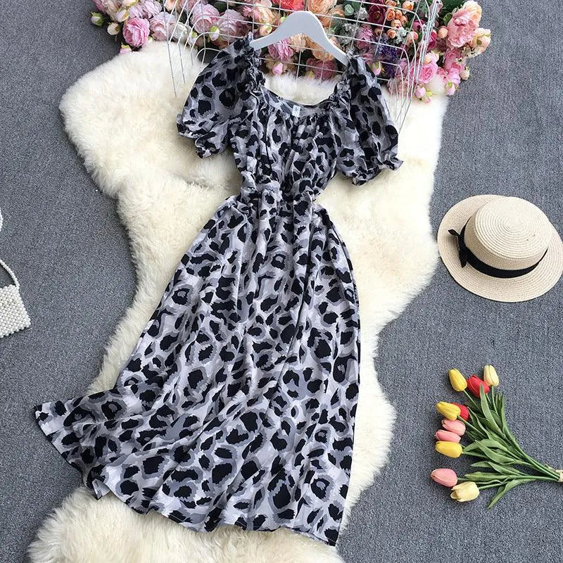 Levoire | Rennon imprimé robe à manches courtes Blanc Une taille