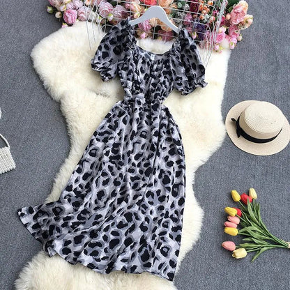 Levoire | Rennon imprimé robe à manches courtes Blanc Une taille