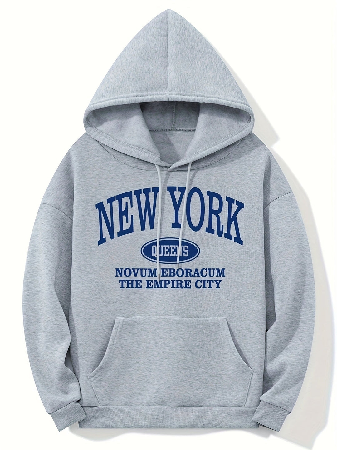 Levoire | Sweat À Capuche Avec Impression D'Imprimerie De New York Et Poche Kangourou Gris clair