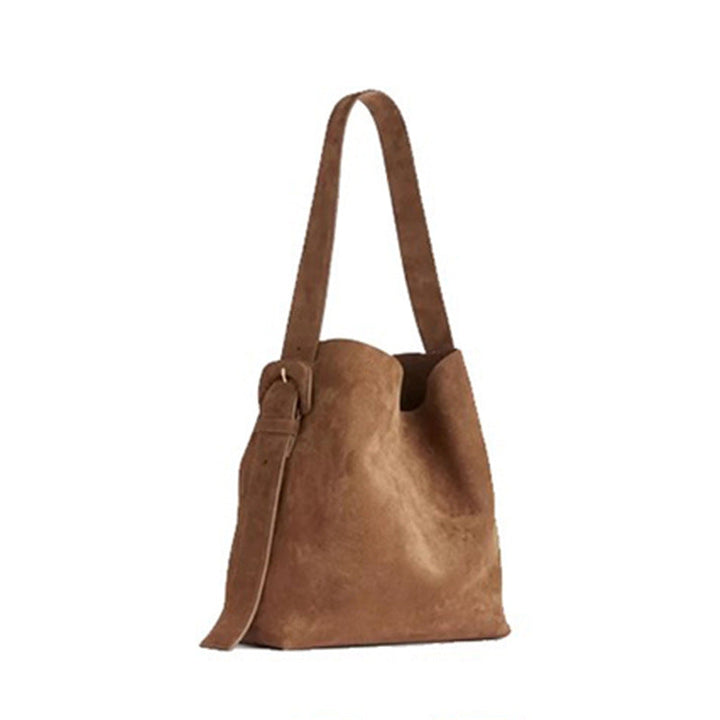 Levoire | Sac Porté Main En Daim Avec Boucle De Ceinture Verticale Braun