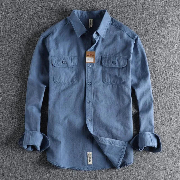 Levoire | Chemise à manches longues pour hommes multicolore Bleu ciel