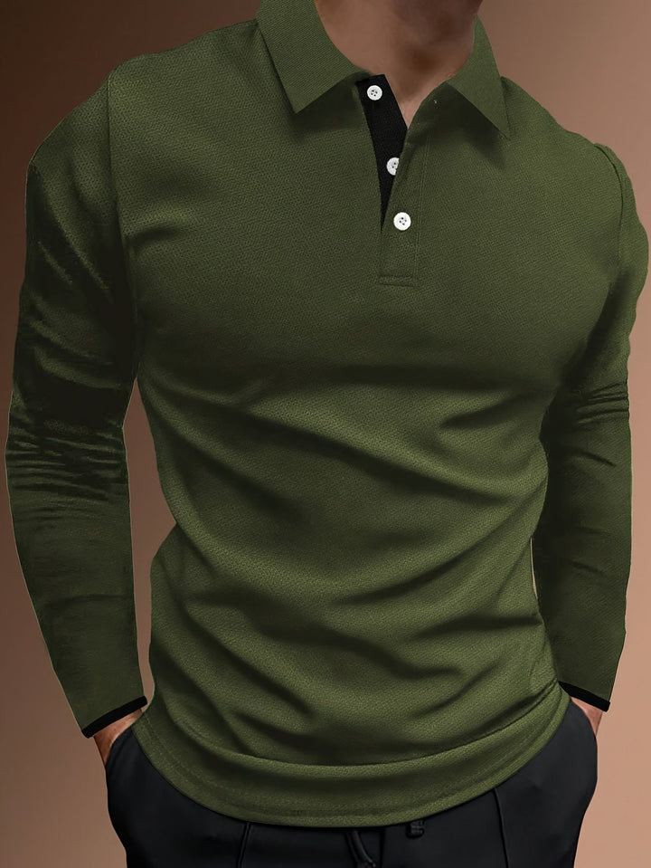 Levoire | T-Shirt À Motif Ondulé À Col Revers Et À Manches Longues
