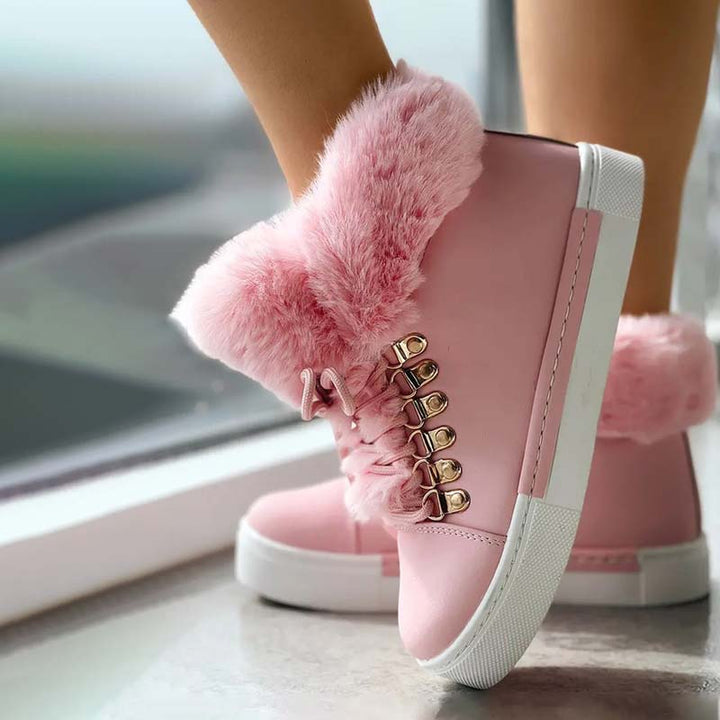 Levoire | À Plateforme En Peluche Chaude Rose