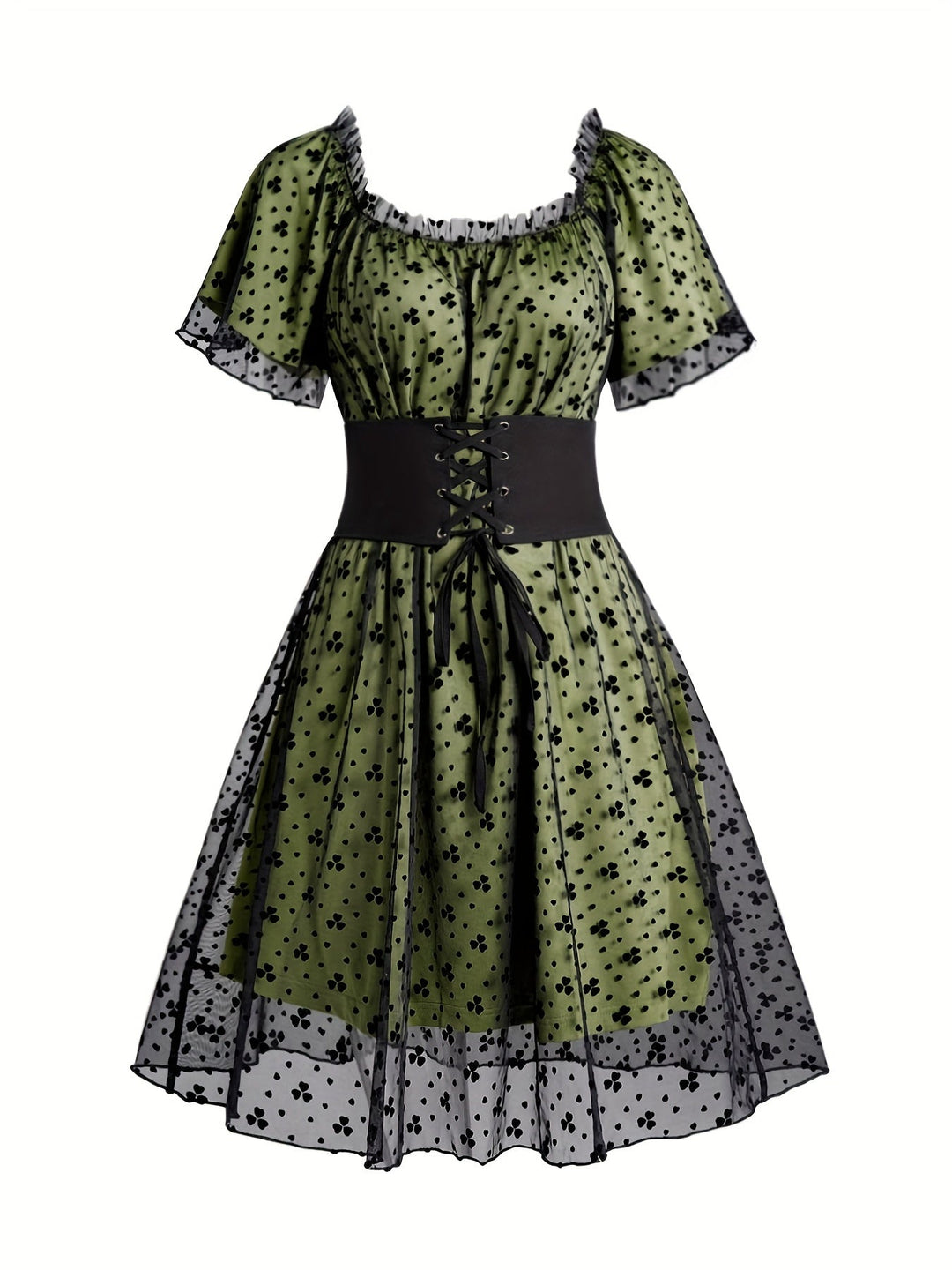 Levoire | Robe Corset Fleurie pour Femme - Vert