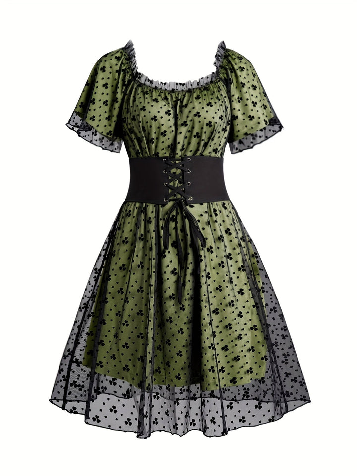 Levoire | Robe Corset Fleurie pour Femme - Vert