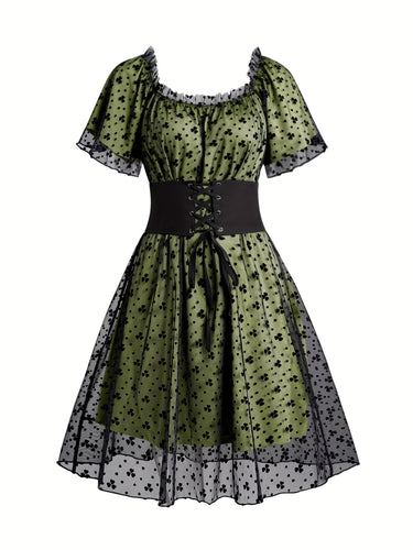 Levoire | Robe Corset Fleurie pour Femme - Vert