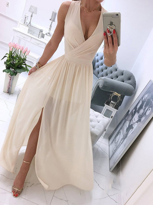 Levoire | Robe de plage sans manches à col en V profond pour femme