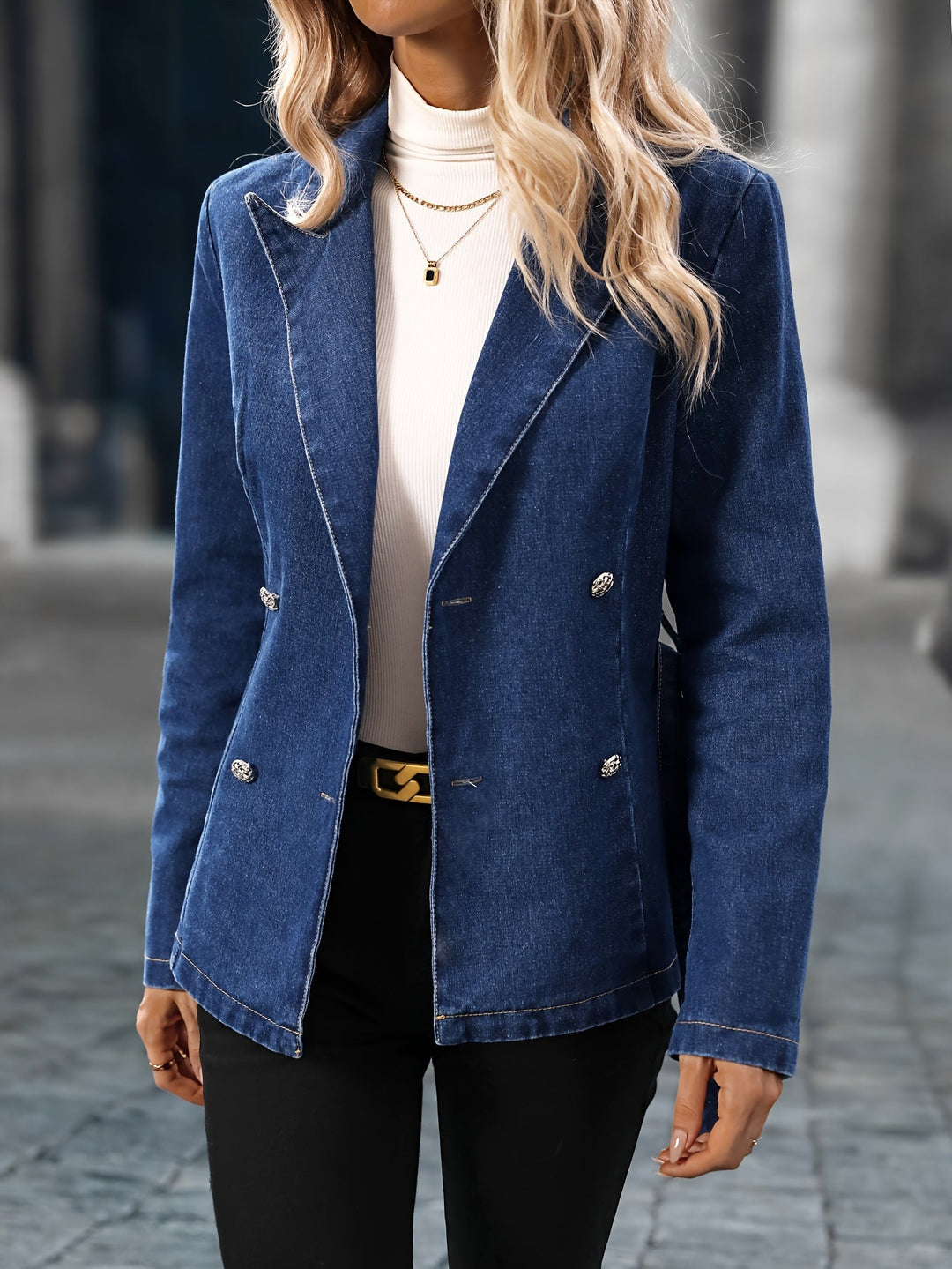 Levoire | Veste En Jean Adjustable Dans Un Bleu Fortement Usé