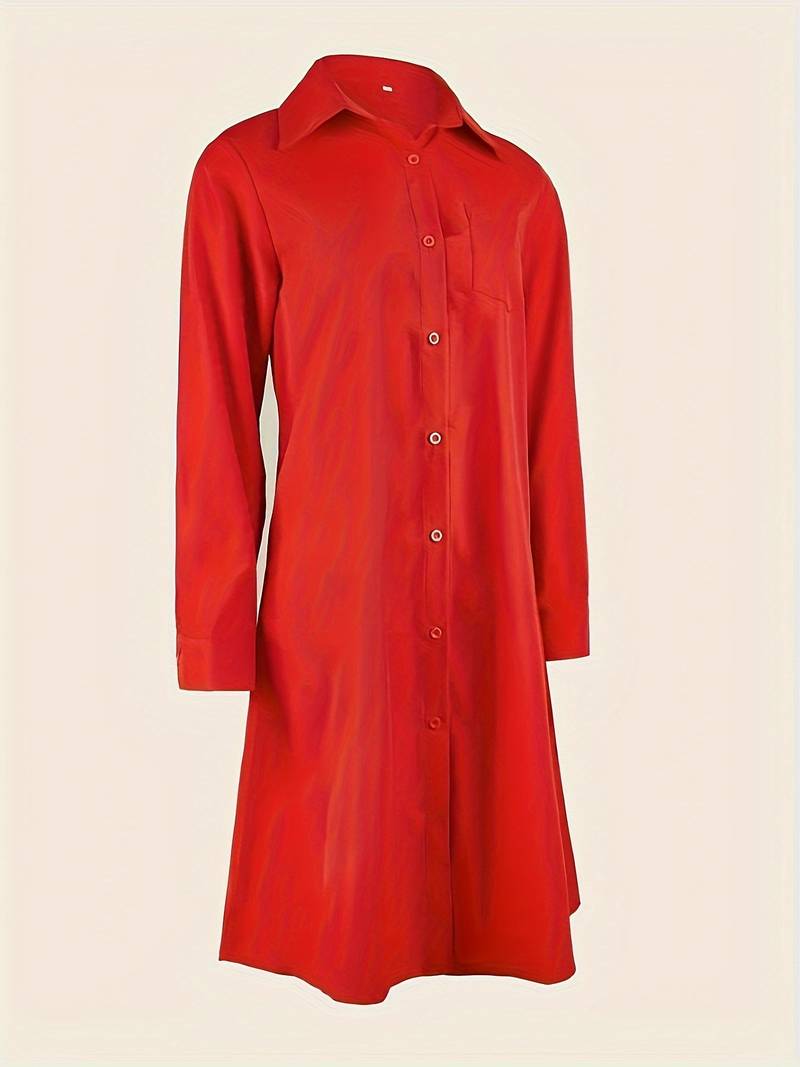 Levoire | Robe Chemise Unie À Boutons Simples