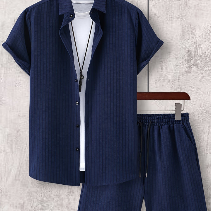 Levoire | Chemise Rayée À Revers Et Shorts Coordonnés