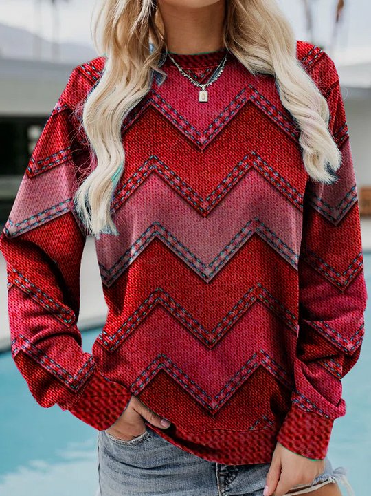 Levoire | Sweatshirt En Cachemire Géométrique Rouge