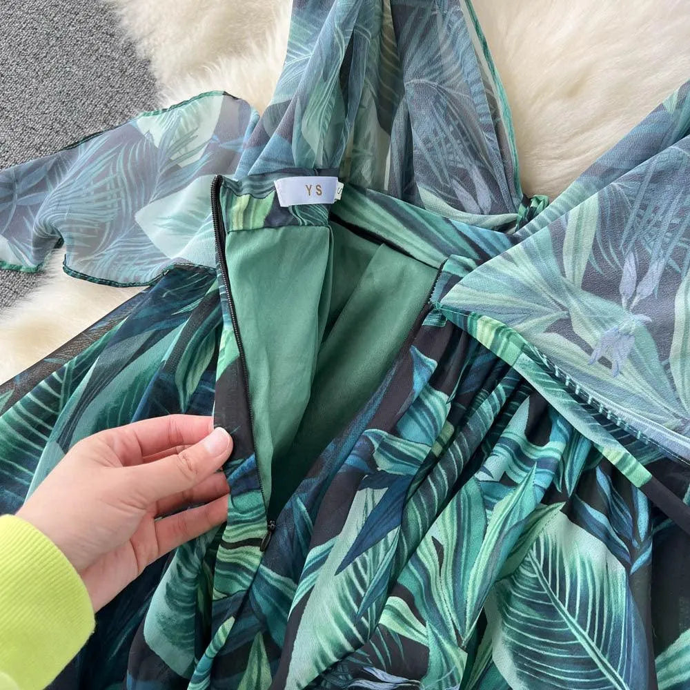 Levoire | Robe en chiffon avec imprimé