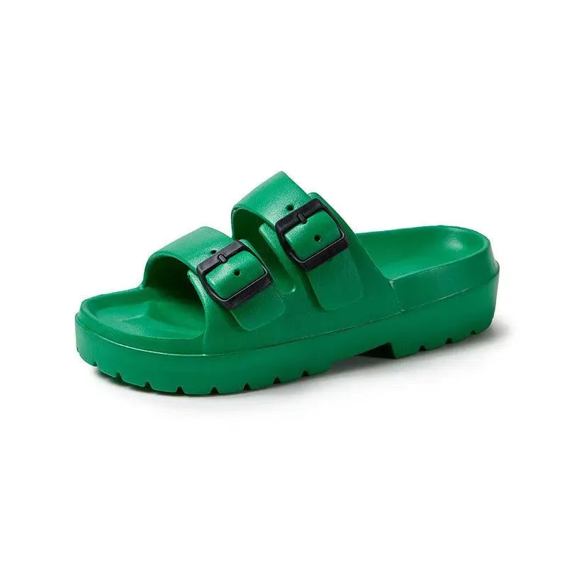 Levoire | Chaussures élégantes à double boucle - Confort et style pour l'été ! Vert