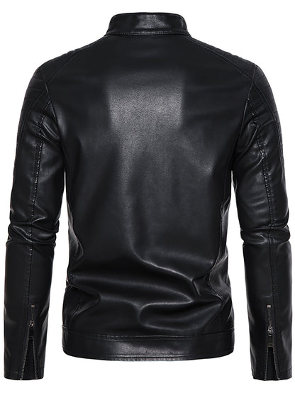 Levoire | Chic Veste D'Été En Cuir Pour Hommes Avec Zip Et Col Montant