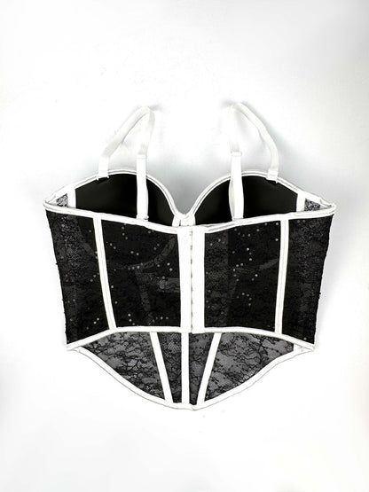 Levoire | Corset en filet transparent avec des détails en dentelle