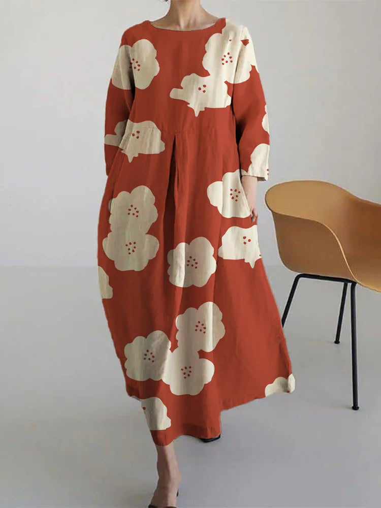 Levoire | Robe Élégante Et Simple Avec Motif Floral Pour Femmes