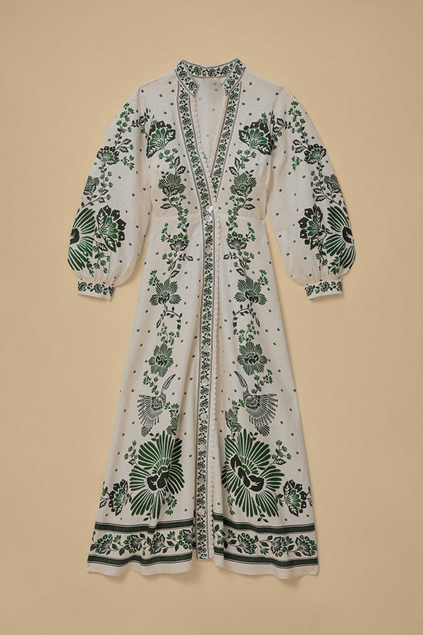 Levoire | Robe maxi à manches longues imprimée