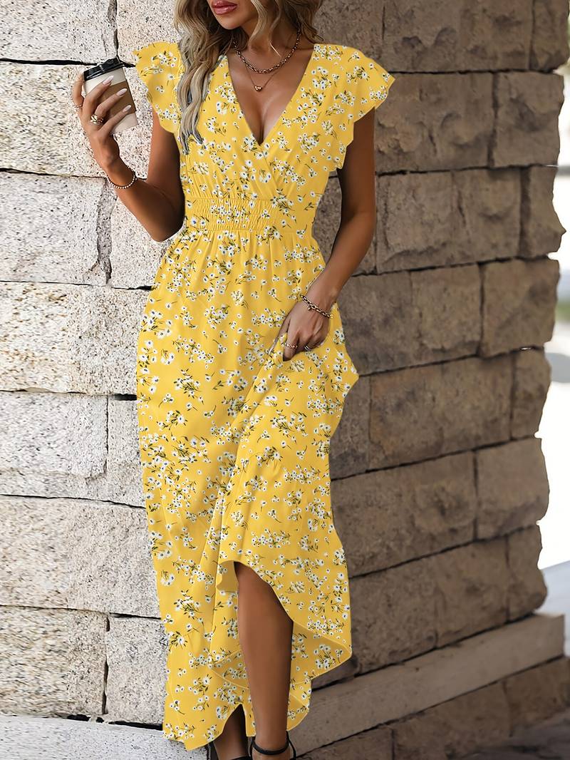 Levoire | Robe Avec Manches En Dentelle Et Ourlet À Volants