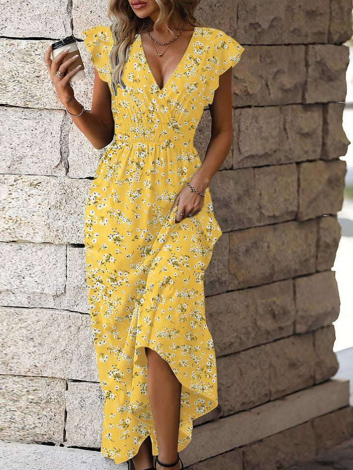 Levoire | Robe Avec Manches En Dentelle Et Ourlet À Volants