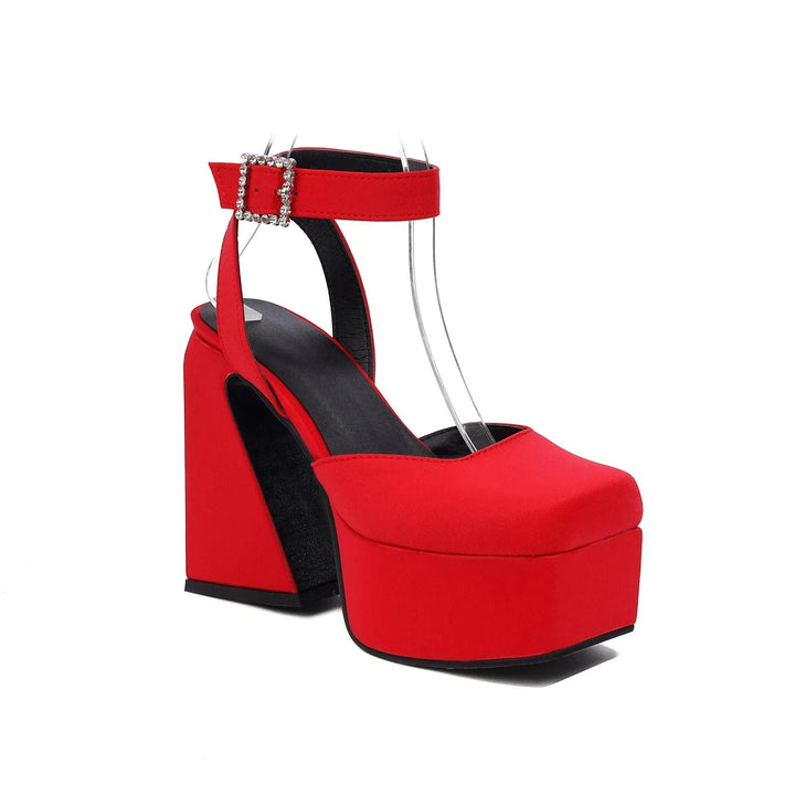 Levoire | Sandales pour femmes à talon épais et à boucle basse Rot