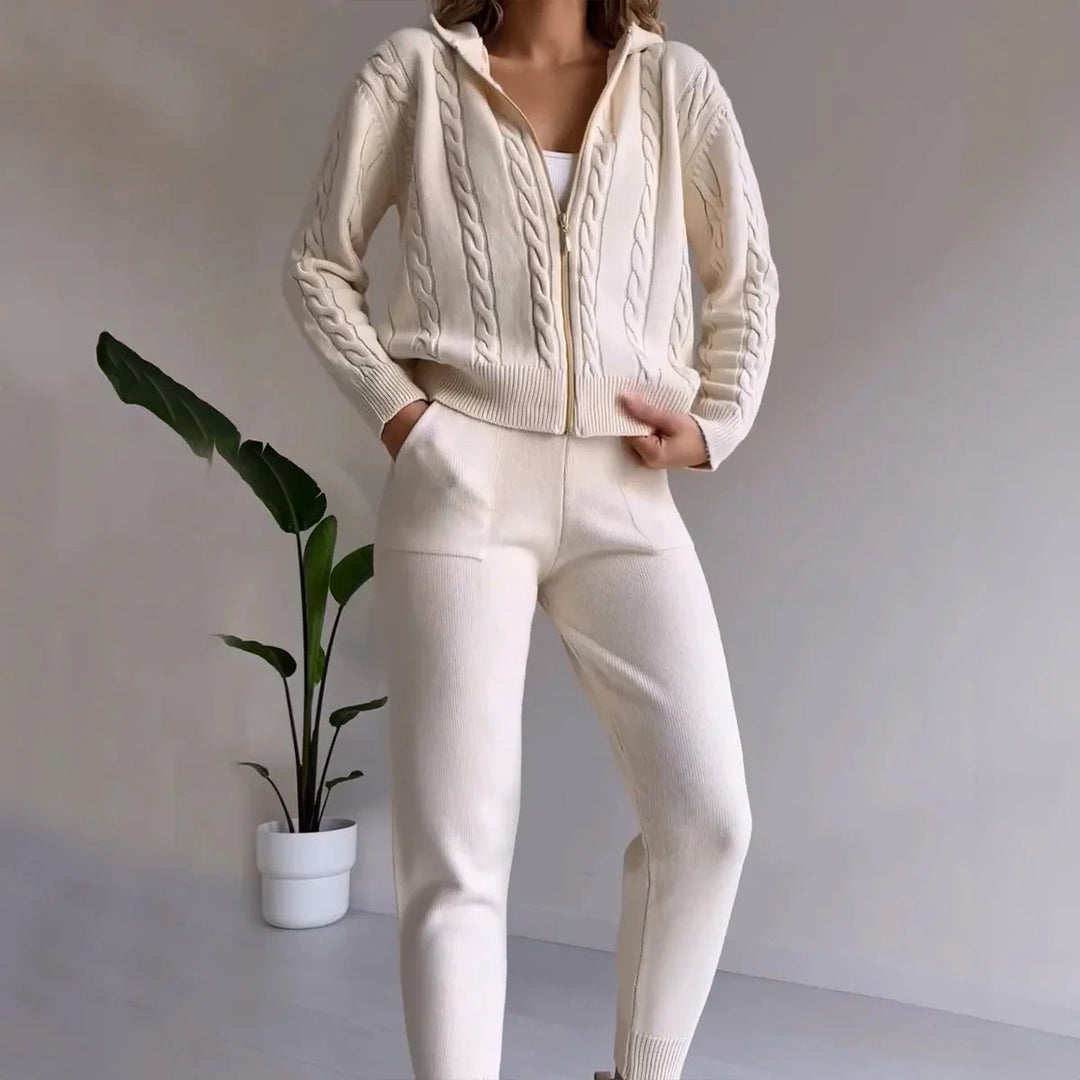 Levoire | Pull En Laine À Manches Longues Pantalons Étroits Ensemble Fait Main