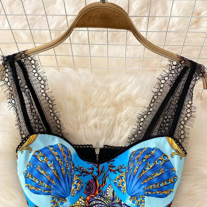 Levoire | Ensemble à deux pièces avec une ceinture en dentelle élégante et tendance pour femmes