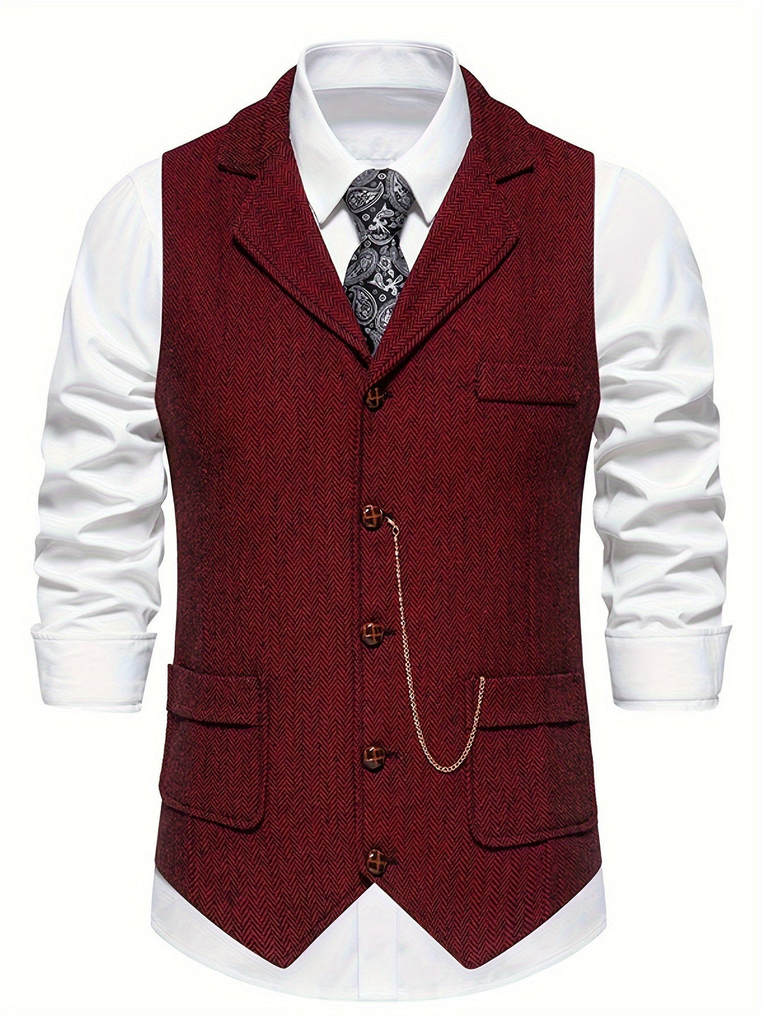 Levoire | Gilet Rétro Avec Motifs Marins Bordeaux rouge