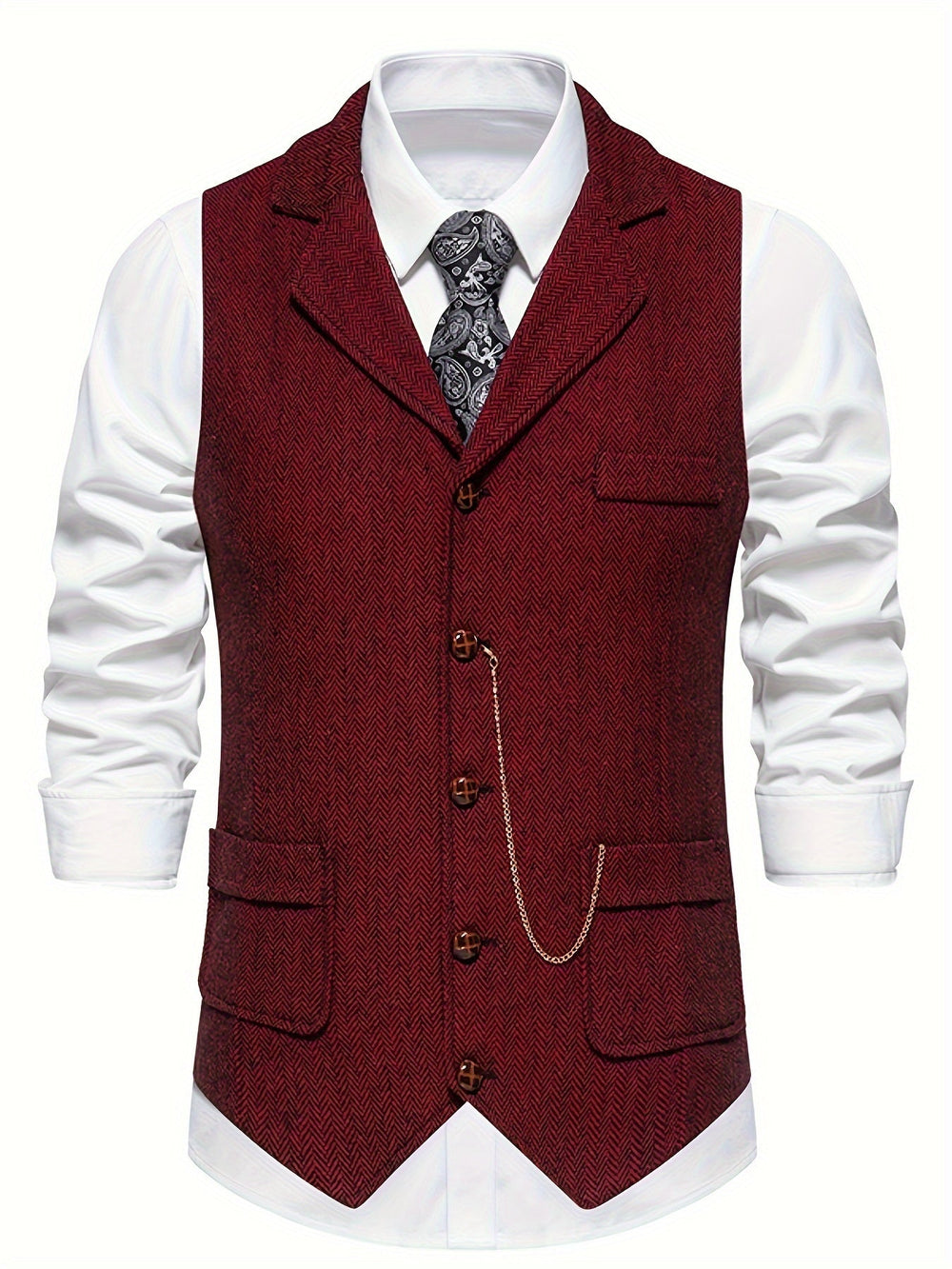 Levoire | Gilet Classique Pour Hommes Rouge