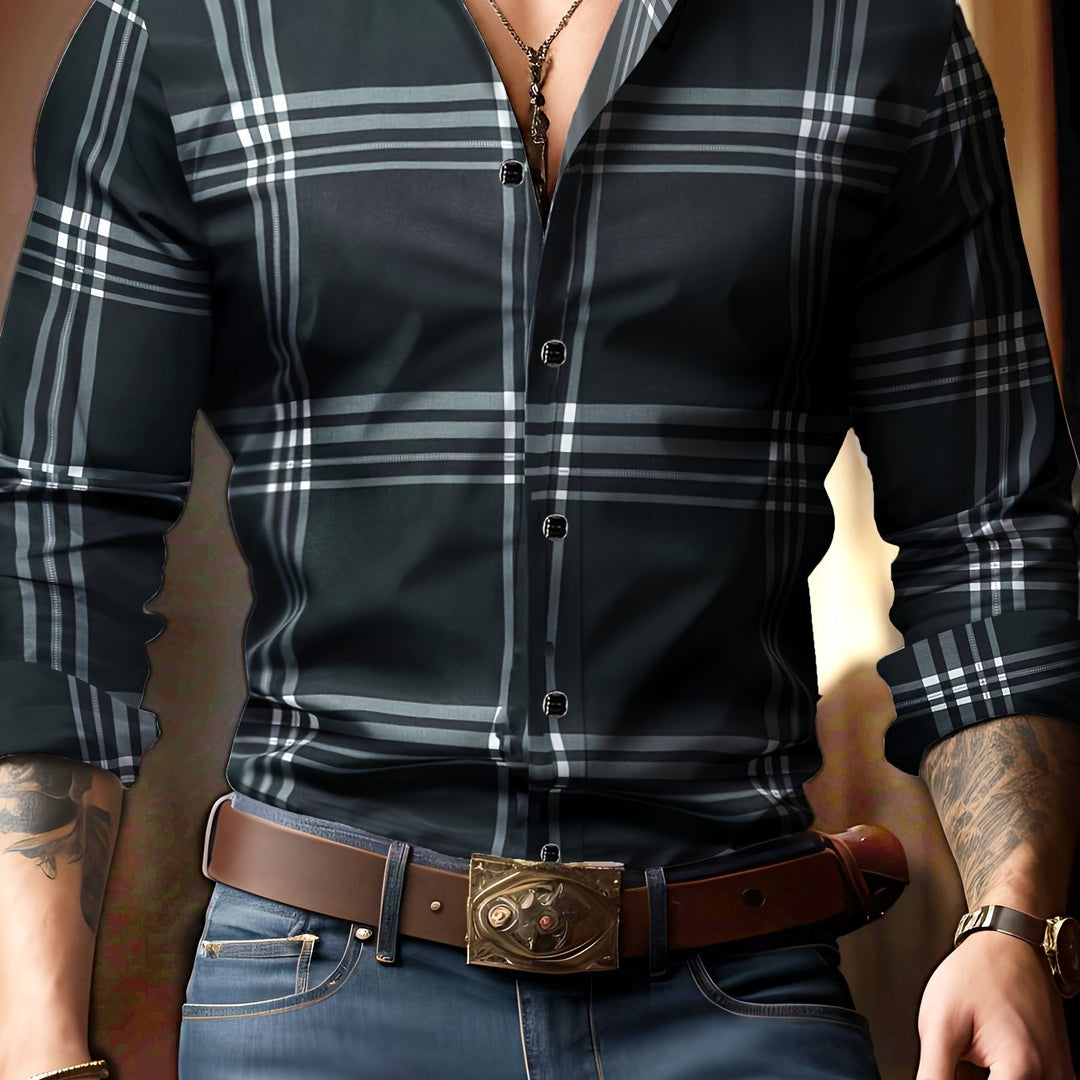 Levoire | Chemise Pour Hommes À Imprimé Sur Le Mollet Avec Col Réversible
