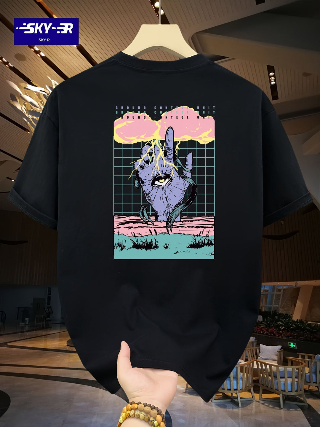 Levoire | T-Shirt Homme Dessin À La Main Graphiques Noir