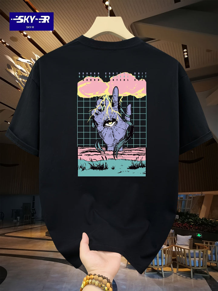 Levoire | T-Shirt Homme Dessin À La Main Graphiques Noir