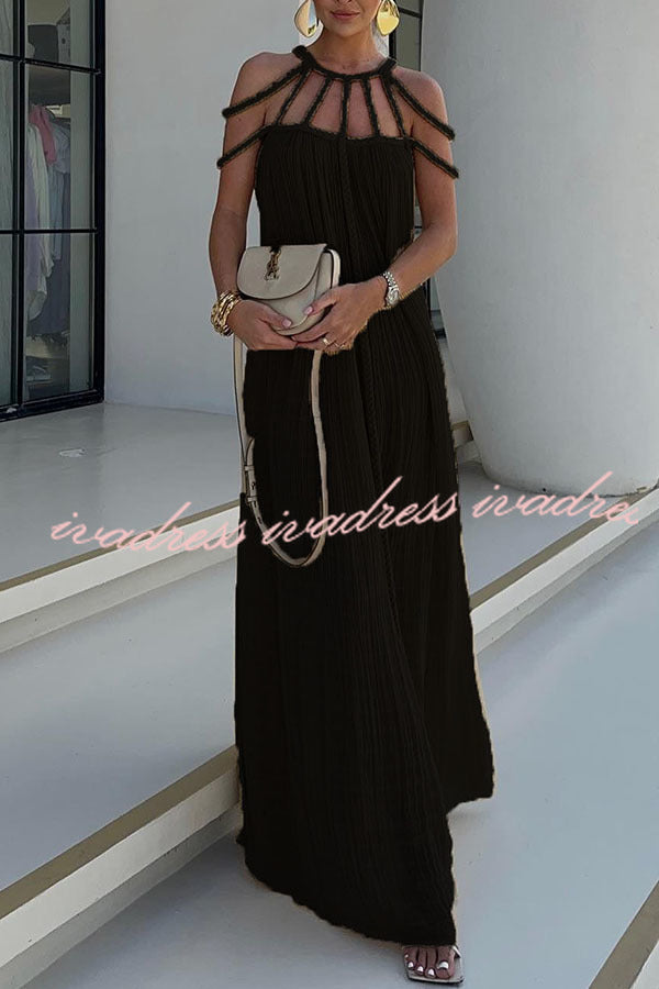 Levoire | Fließendes Maxikleid Fr T Noir Une taille convient à tous