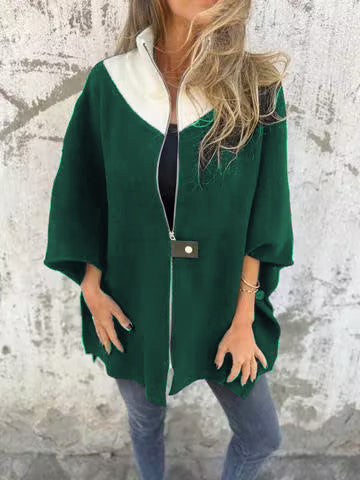 Levoire | Veste De Loisirs Avec Col Montant Et Fermeture Éclair Vert