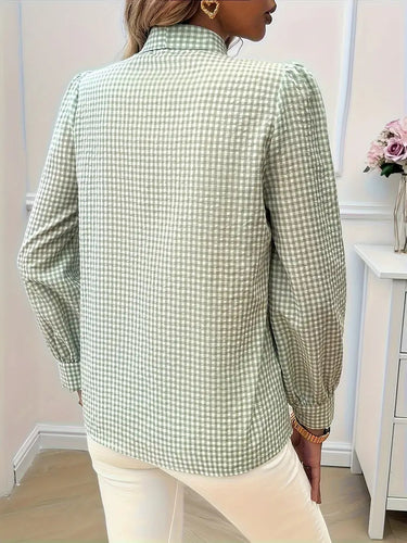 Levoire | Chemise À Carreaux Avec Détail En Noeud Pour Femmes