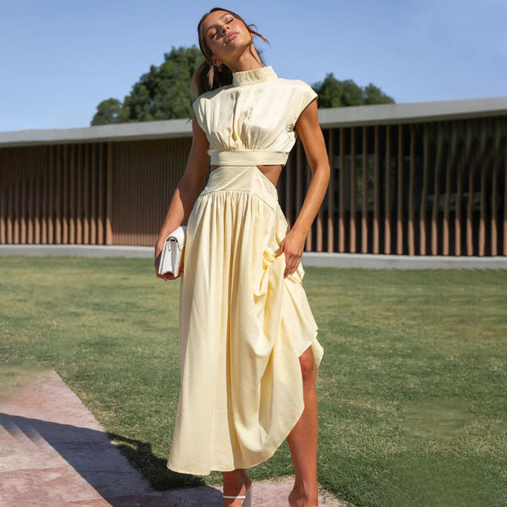 Levoire | Robe Midi Espiègle Jaune citron