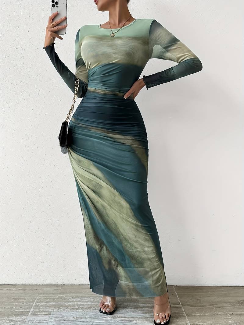 Levoire | Robe En Batik Ajustée Avec Encolure Ronde