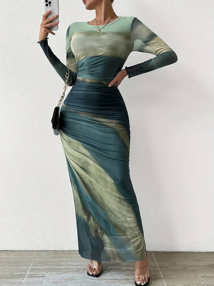 Levoire | Robe En Batik Ajustée Avec Encolure Ronde