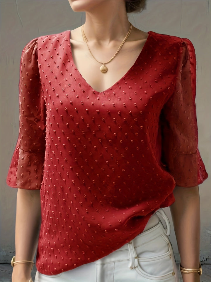 Levoire | Chemisier en mousseline de soie Rouge