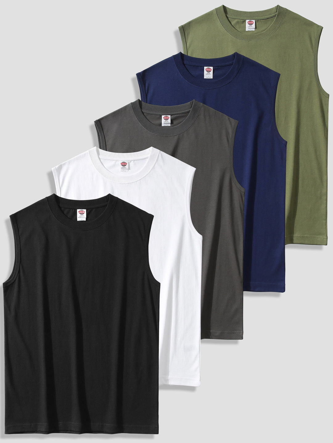 Levoire | Haut À 100% Coton Pour Homme Uni Noir+Blanc+Gris Foncé+Couleur Mérinos+Vert