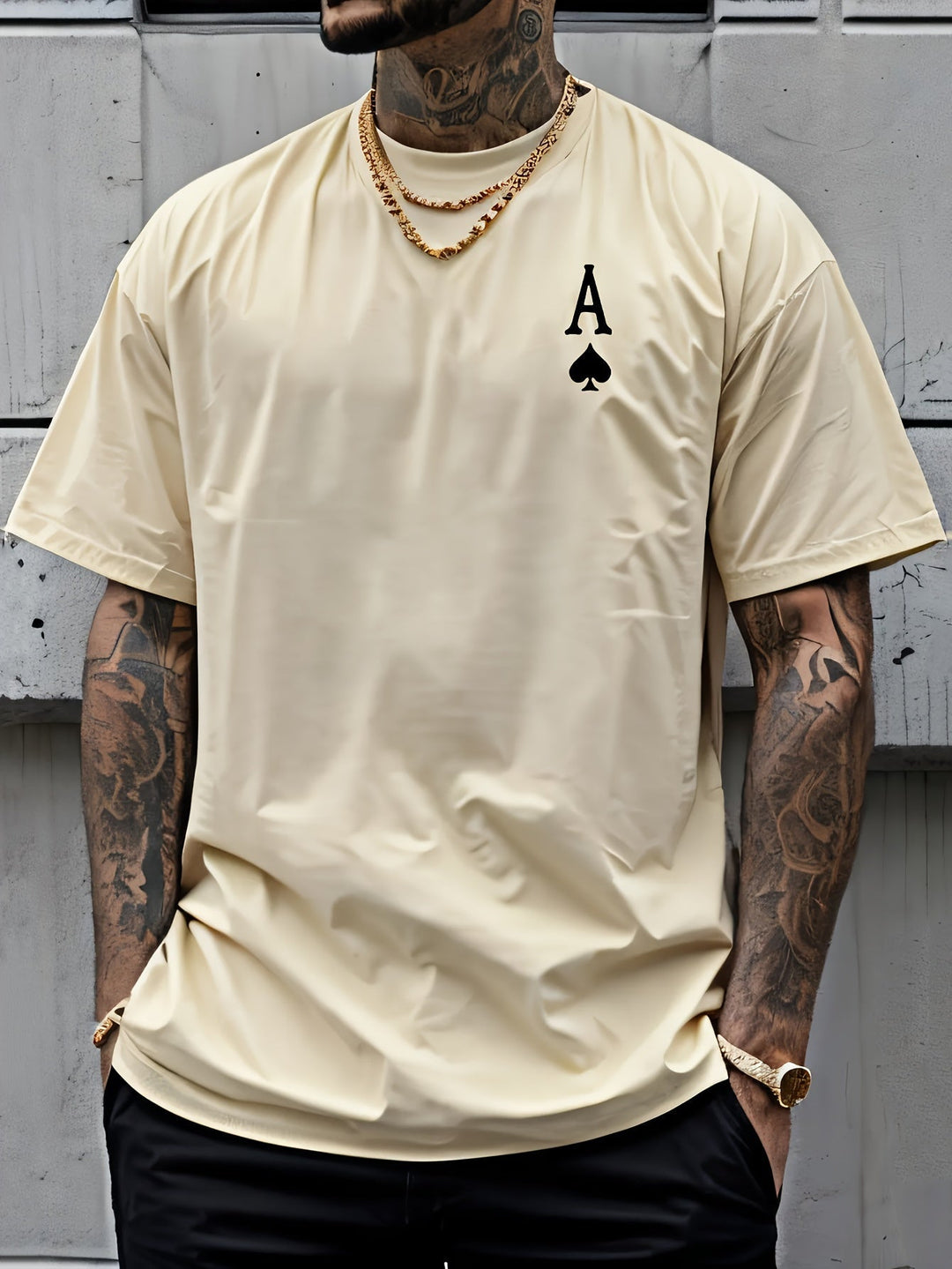 Levoire | Weinlese Ace Of Spades Impression T-Shirt D'Été