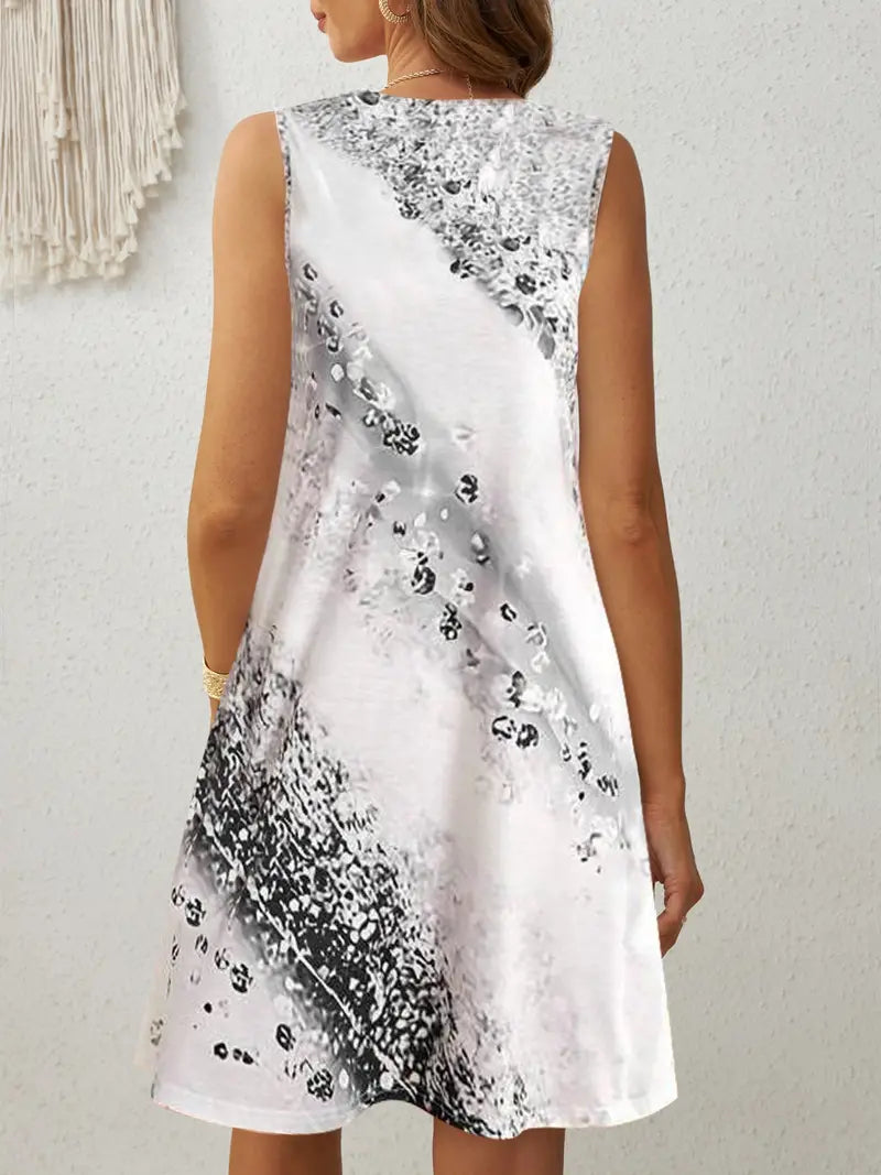 Levoire | Robe Avec Imprimé Abstrait Et Encolure Ronde
