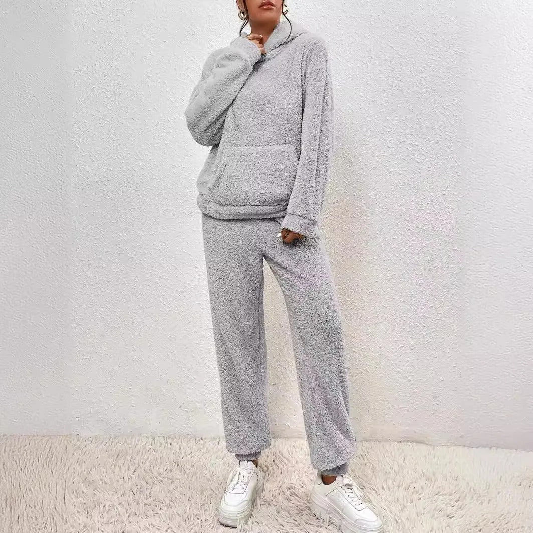 Levoire | Fleece Confortable Avec Capuche Gris