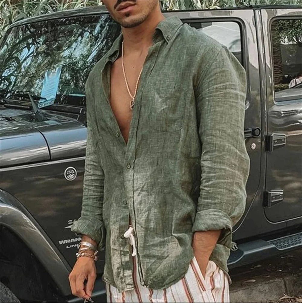 Levoire | Chemise Décontractée À Boutons Vert