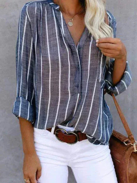 Levoire | Blouse Rayée Élégante Pour Femmes Bleu