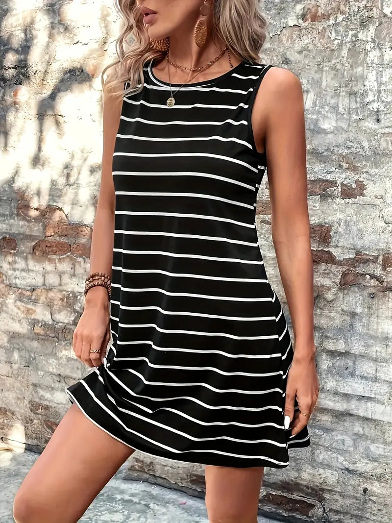 Levoire | Robe Débardeur Rayé Avec Encolure Ronde