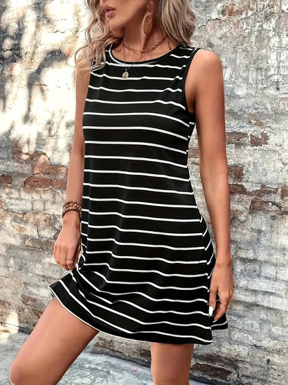 Levoire | Robe Débardeur Rayé Avec Encolure Ronde