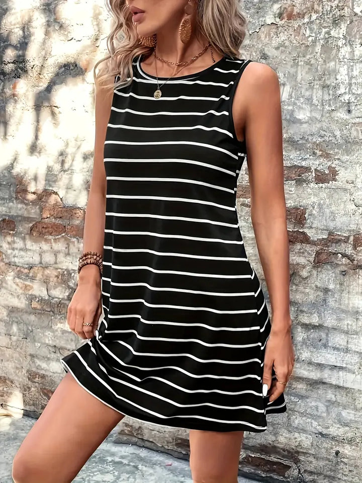 Levoire | Robe Débardeur Rayé Avec Encolure Ronde
