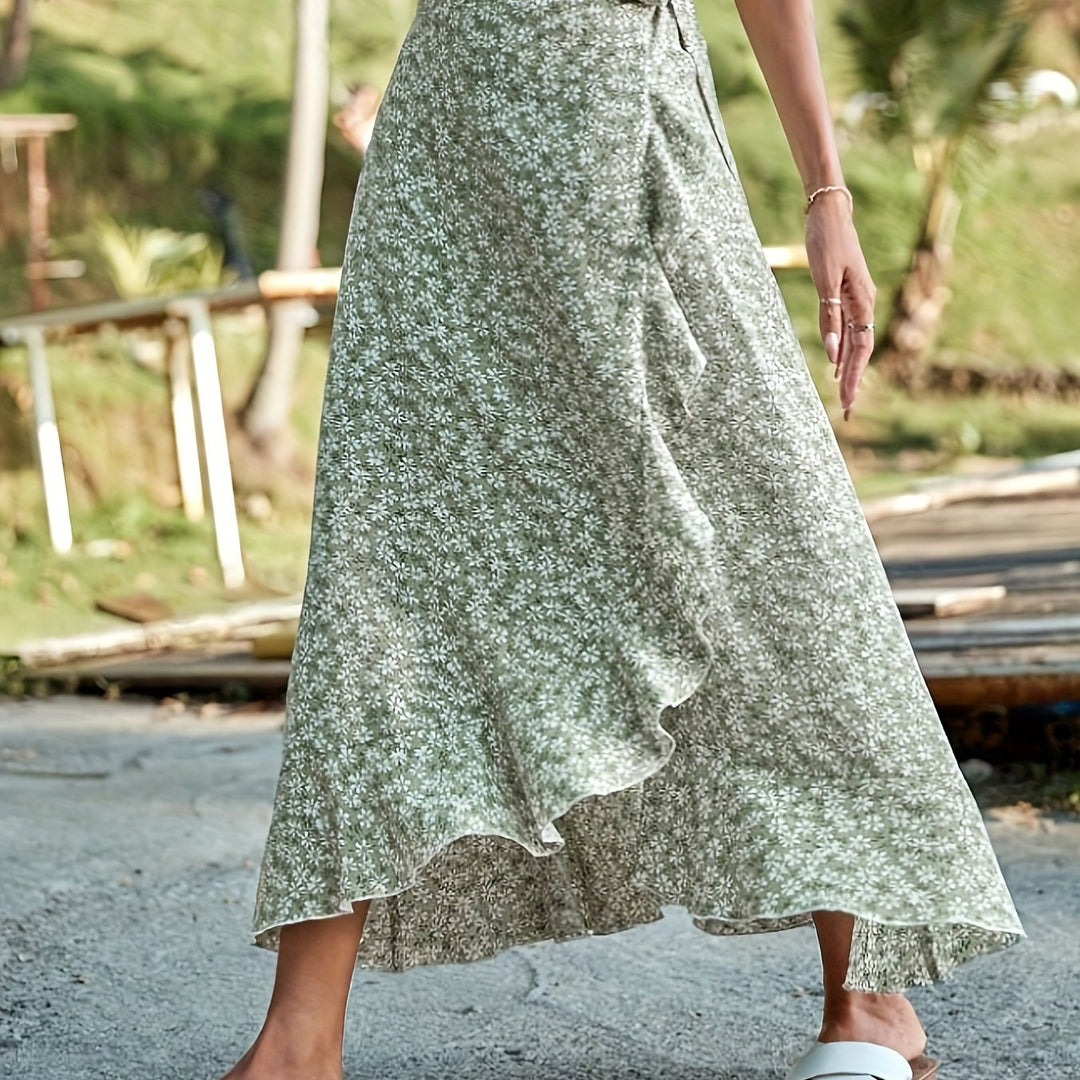 Levoire | Robe Qui S'Enroule Avec Un Motif Floral Et Des Volants